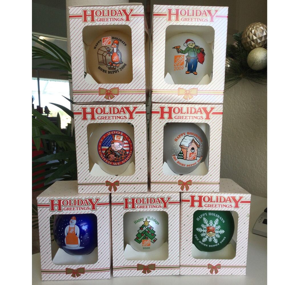 The Home Depot Collectable Christmas Ornaments lot of 7